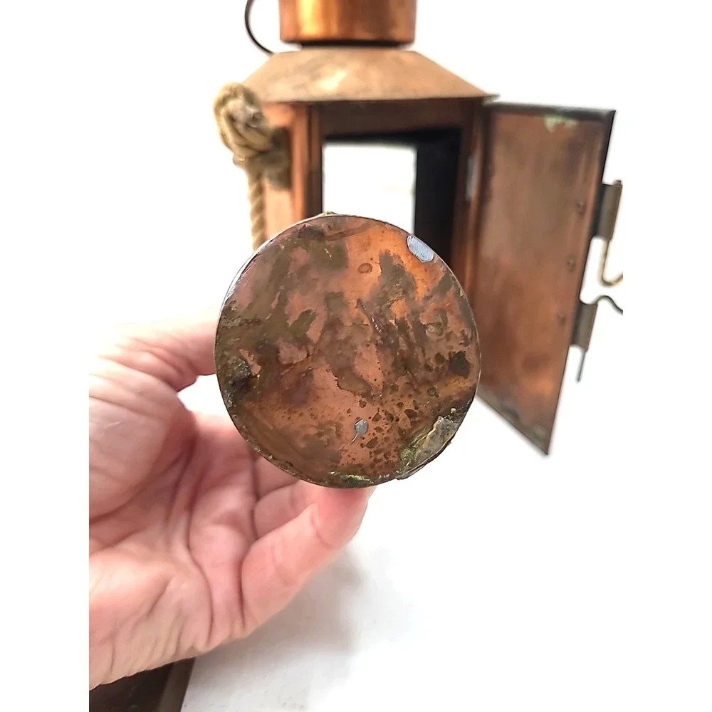 Vintage TOPLICHT Copper & Brass Masthead Ship Lantern |‎ Nautical Fresnel Lens